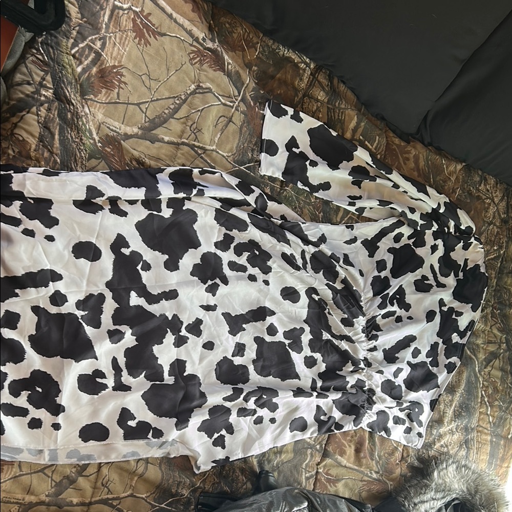 Black and White Cow Print Dress